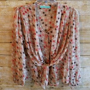 Anthropologie Pleione Circle Design Blouse Sz M